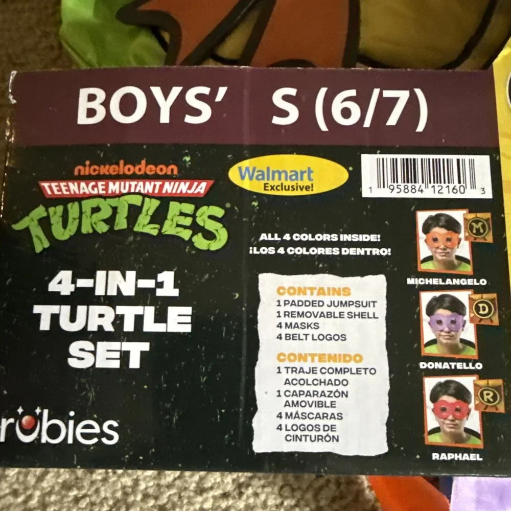2 New Teenage Mutant Ninja Turtles Costumes  Leo Raph Mic Don Small & Med - Picture 6 of 14